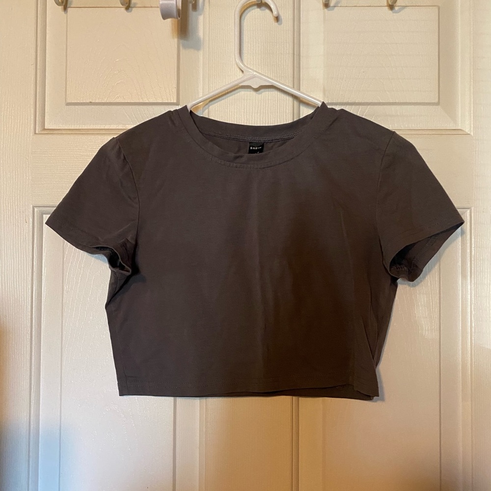 Grey Crop Top Tee